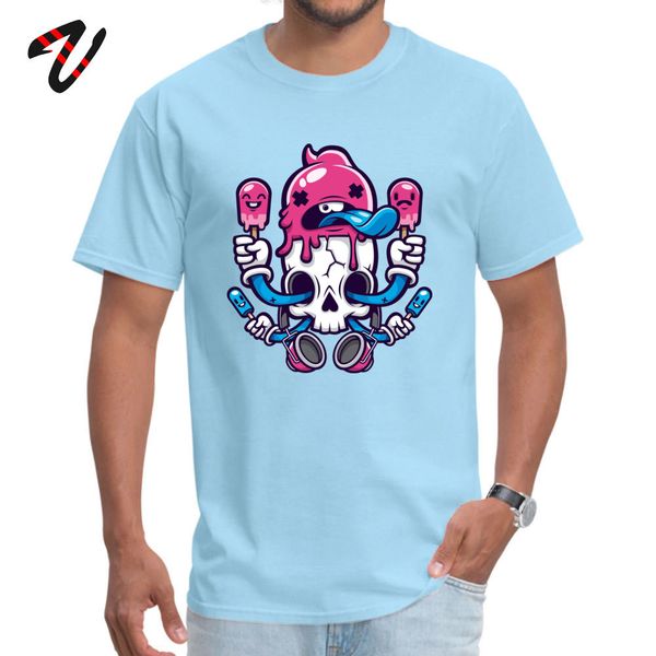 

summer t-shirt men popsicle skull tshirt funny hip hop guys cartoon painting t shirts slim fit cotton clothes skater tees newest