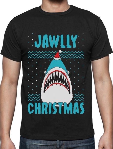 

2018 men fashion jawlly christmas ugly christmas sweater for xmas party shark t-shirt gift idea funny cotton tee