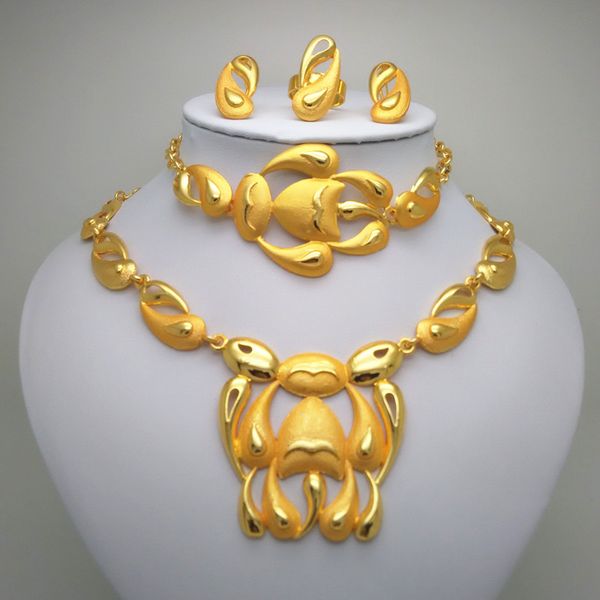 

kingdom ma jewelry sets gold color bridal wedding jewerly sets necklace earrings bangle ring wedding gifts, Silver