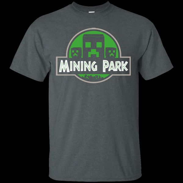 

printed men t shirt cotton tshirt mining park o-neck short-sleeve women t-shirt