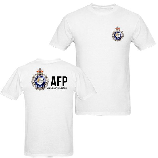 

double side australian federal police men short sleeve t shirts 2019 new cotton men clothing plus size t shirts