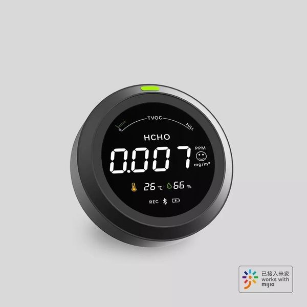 

xiaomi mijia five-in-one portable air quality monitor formaldehyde detector usb charging app voice bluetooth smart air detector