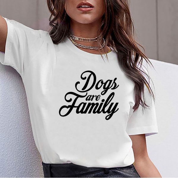 

t shirt women dogs are family off shoulder comic inscriptions print female tshirt
