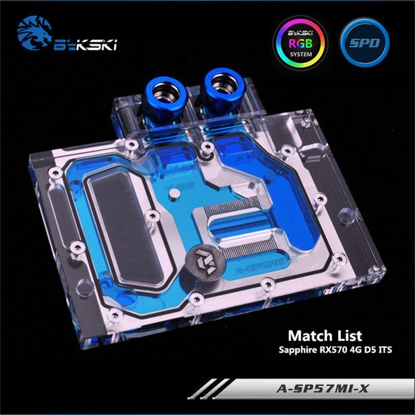 

bykski full coverage gpu water block for sapphire rx570 4g d5 its graphics card a-sp57mi-x