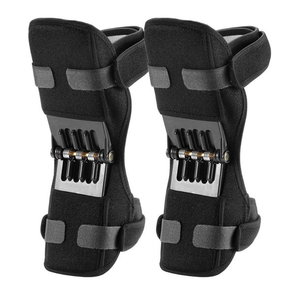 

2pcs joint support knee pads breathable non-slip power lift joint support knee pads powerful rebound spring force, Black;gray