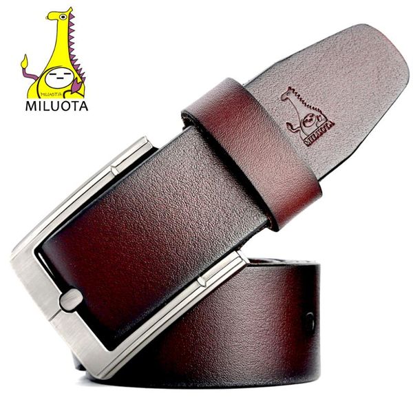 

miluota] 2020 fashion designer belts men cow genuine leather strap man belt mu065, Black;brown