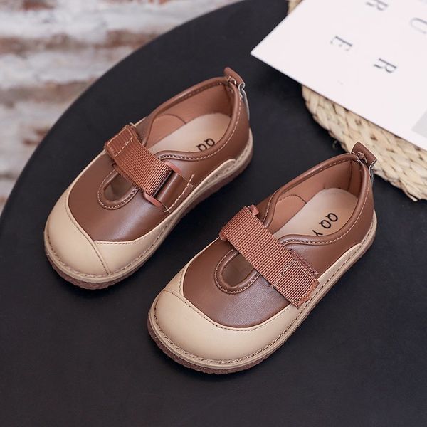 

flat shoes autumn kids leather toddler boy casual girls sneakers soft bottom children pu non-slip sc217, Black;grey