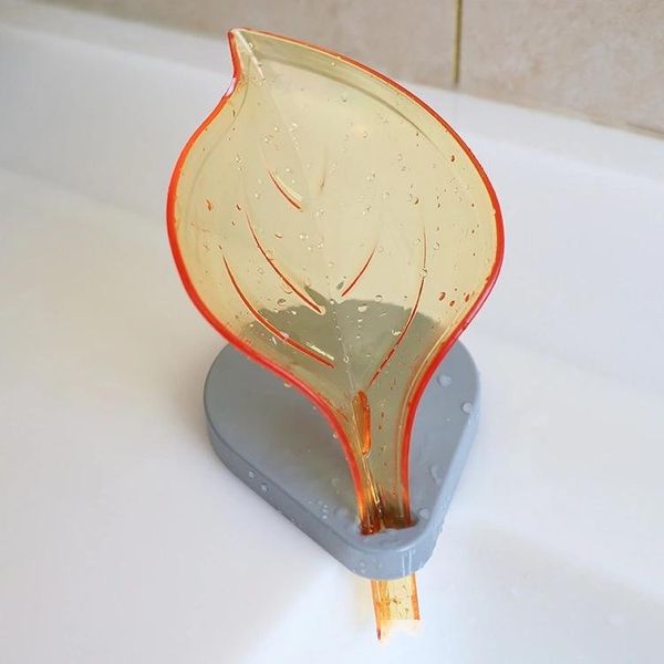 

creative bathroom drain soap box silicone leaf shaped bathtub soap dish for travel
