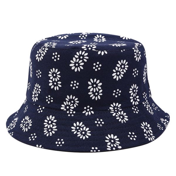 

wide brim hats two sided reversible daisy bucket hat for men women fisherman panama bob, Blue;gray