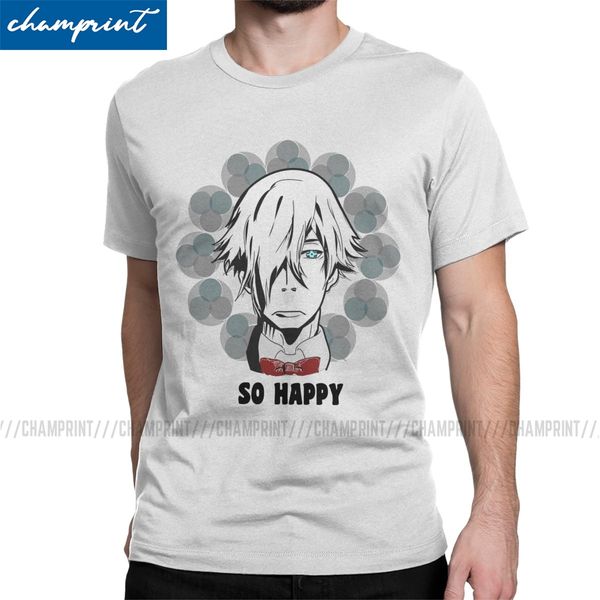 

death parade so happy t-shirts for men decim bar anime novelty tee shirt crewneck short sleeve t shirt new arrival