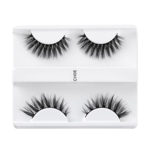 

2 pairs 3d faux mink false eyelashes wispy fluffy thick fake eyelashes extension handmade fake lashes natural makeup tools