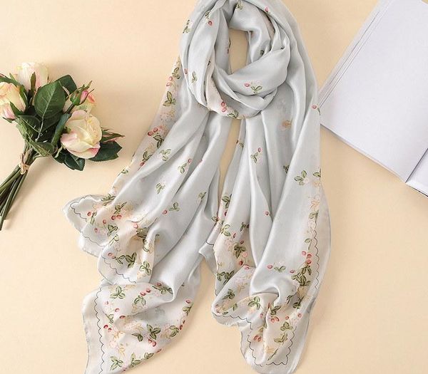 

new summer decoration woman fashion scarves flower pattern printing 90cmx180cm long scarf scarves headscarf girl gift, Blue;gray