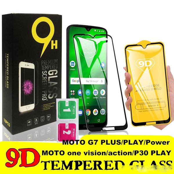 

screen protector for moto p30 play moto one vision g5s g6 g7 power motorola e5 play go e6 plus 9d tempered glass with paper box