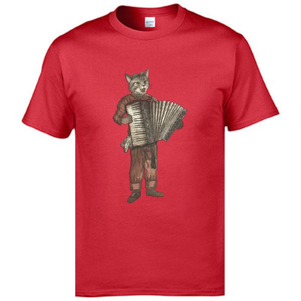 

интересные печати tops t shirt электронные аккордеон cat удобная тенниска mens чистый хлопок свитер молодежи tshirt музыка