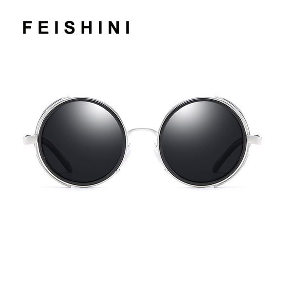 

gold metal punk eyewear retro sunglasses round gothic steampunk sunglasses fashion womens vintage shades shield polarized men jgjux