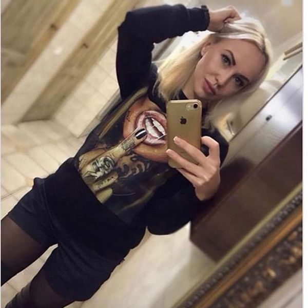 

2020 мода женщины толстовки женские причинная punk толстовка белый черный серый красный с длинным рукавом пуловер топы sudadera mujer, Black