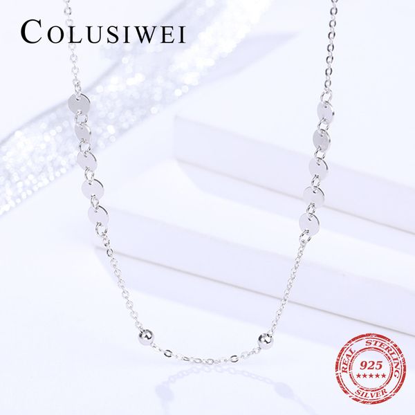 

chains colusiwei design trendy simple bead chain necklace for women 925 sterling silver short handmade fine jewelry