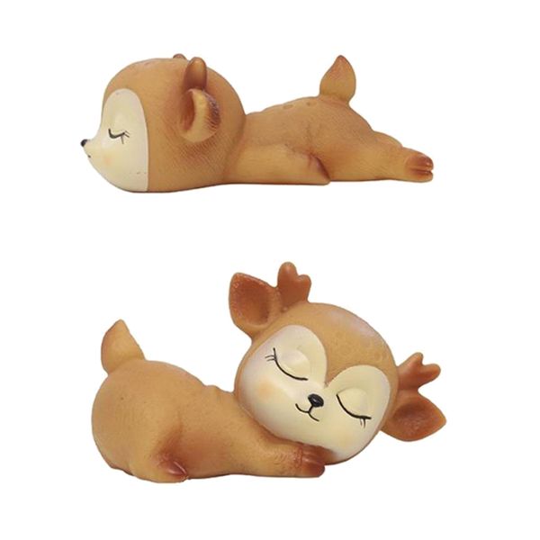 

lovely fawn ornaments silicone kawaii sleeping animal baby decors