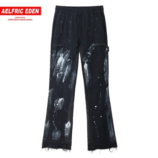 

Aelfric Eden Washing Ink Denim Pants Streetwear 2020 Vintage Patchwork Casual Loose Jeans Harajuku Hip Hop Pants Jogger Trousers