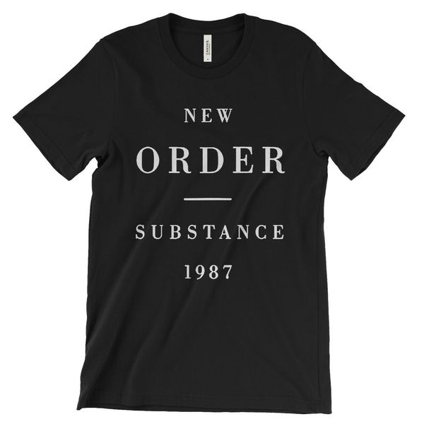 

new order substance 1987 t shirt 80's synth rock new wave blue monday bizarre wholesale tees fashion style men tee