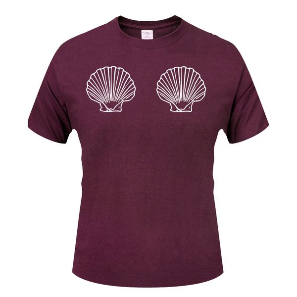 

2020 new fashion t shirt women summer o neck men t shirt short sleeve print sea shell summer