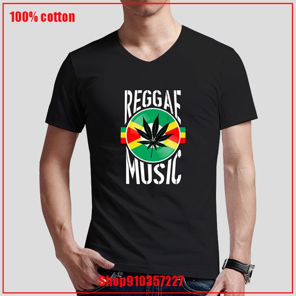 

reggae music rasta jamaica canabbis vinyl gift idea white v-neck t-shirt creative design formal shirt