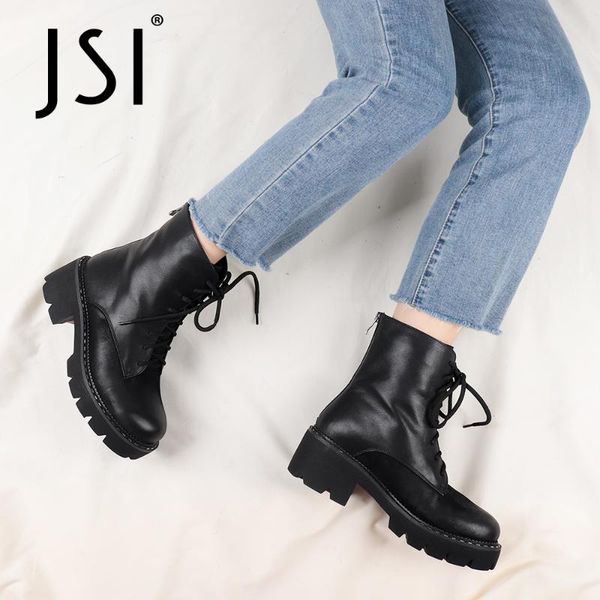 

дси boots вскользь женщина высокого кроссплатформенные связали zipper круглый toe ботильоны женские geunine кожа jc801, Black
