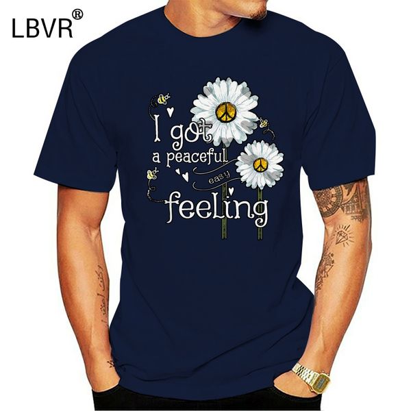 

hippie daisy i got a peaceful easy feeling black cotton t-shirt men s-6xl cool casual pride t shirt men fashion