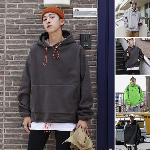 

fashion sweatshirt hoodie sweatshirt cotton loose large size couple clothing, Black