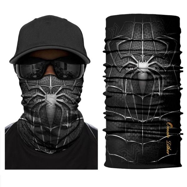 

3d seamless bandana mask scarf face shield outdoors masque cycling hiking headband mascarillas bandanas neck gaiter pasamontanas, Black
