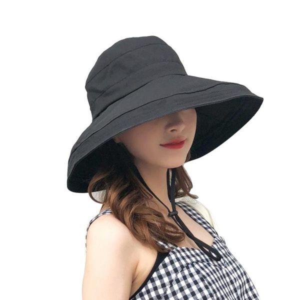 

wide brim hats 2021 women fashion sun hat casual all-match sunscreen travel breathable solid color, Blue;gray