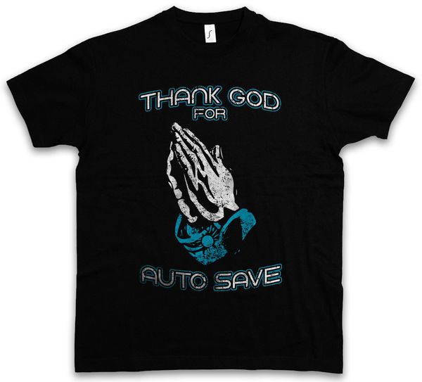 

слава богу за auto save футболка автосохранение fun ученый gamer gaming summer короткие рукава хлопок футболка моды