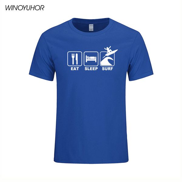 

eat sleep surf funny printed t shirt men summer novelty short sleeve o-neck t-shirt cotton cool sporting tee shirt homme