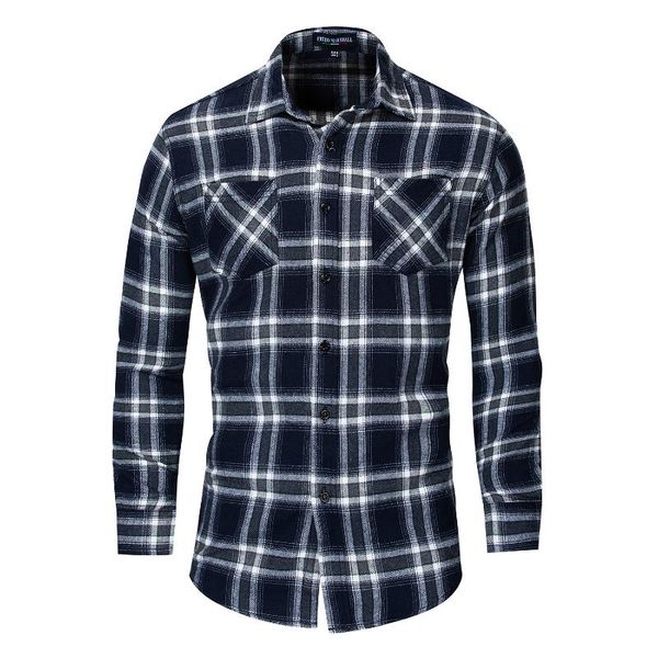 

2020 new autumn spring long sleeve plaid shirt 100% cotton brand casual men's dress work shirts male streetwear camisa masculina, White;black