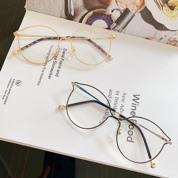 

new fashion round glasses vintage classic metal flat mirror optical spectacles frame vision care eyeglasses rim glasses, Black