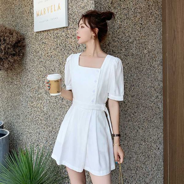 

women's jumpsuits & rompers summer short women sleeve button splice ribbon one piece shorts jumpsuit office lady fashion slim casual ro, Black;white