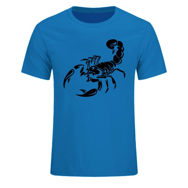 

new summer 100% cotton fabric street style scorpion printing casual short sleeve t-shirt for men