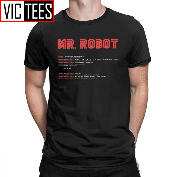 

охладить mr robot t shirt программирование программист developer код tshirt для мужчин crew neck хлопок большого размера одежды