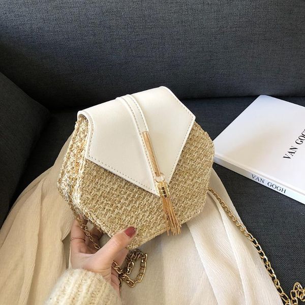 

20# fashion women retro weave leather tassel chain bag luxury designer women crossbody bag fashion new designer shoulder