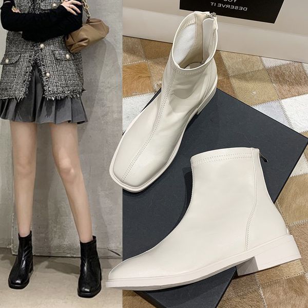 

women boots female 2020 autumn new pu women booties lace up black winter booties shoes designer shoes