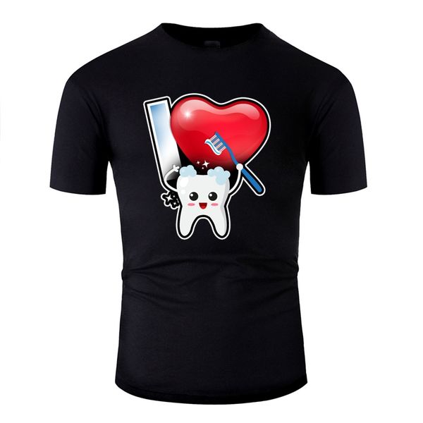 

casual i love tooth dentist gift tshirt for men comic plus size s-5xl cool women t-shirts hip hop