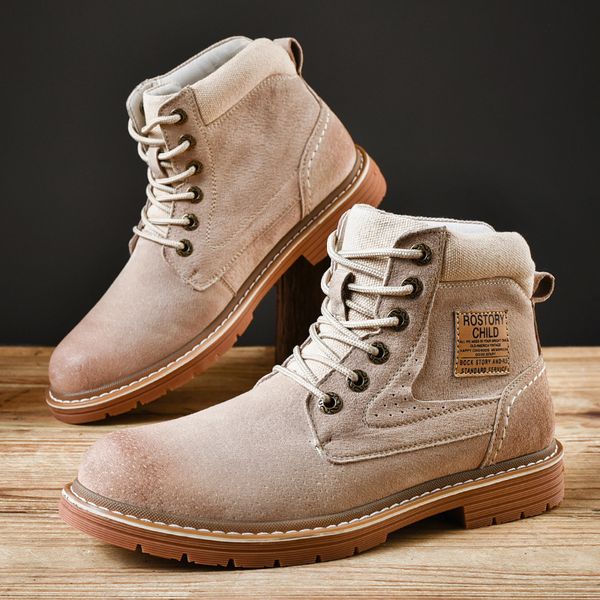 

men's shoes waterproof slip-on boots high casual fashion comfortable footwear male sneakers autumn winter boot, Black