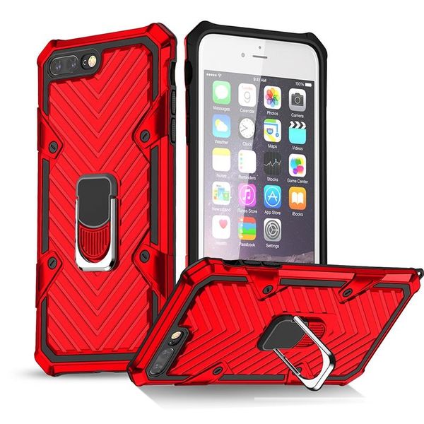

luxury armor shockproof phone case with ring kickstand shock absorption car mount magnetic holder case for iphone 7 plus 8 plus