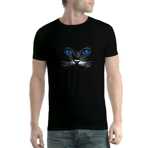 

blue eyes black cat animals men t - shirt s - 6xl new birthday gift tee shirt
