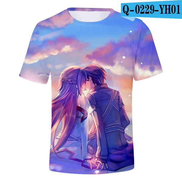 

new anime sword art online yuki asuna cartoon cosplay costume men&women 3d print shirts graphic comics comics men clothing