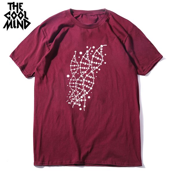 

coolmind 100% cotton o-neck dna print cool men t shirt casual summer loose short sleeve o-neck men tshirt t-shirt tee shirt