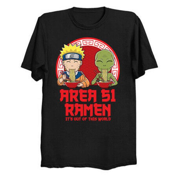 

area 51 ramen it's out of this world funny naruto manga black t-shirt s-3xl tee tshirt tee shirt
