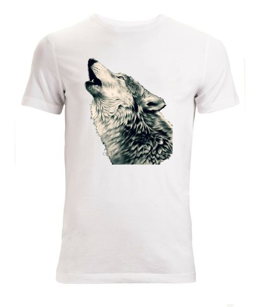 

howling arctic wild white wolf art mens (womans available) t shirt white top