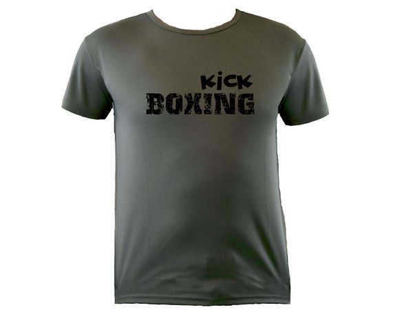 

2019 kickboxing distressed look moisture wicking polyester t-shirt
