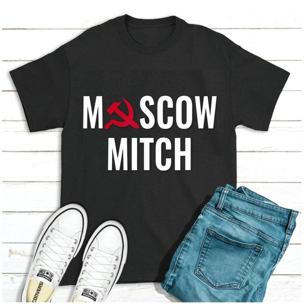 

new arrival pretty ditch moscow mitch traitor t-shirt black cotton t shirt